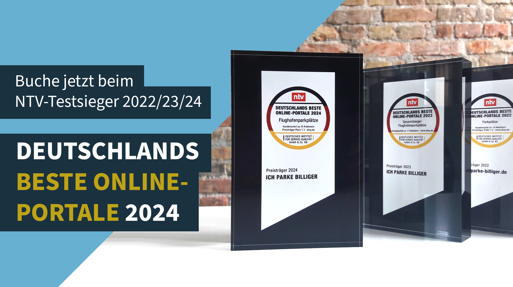 Award zu Deutschlands Beste Online-Portale 2024 für ICH PARKE BILLIGER